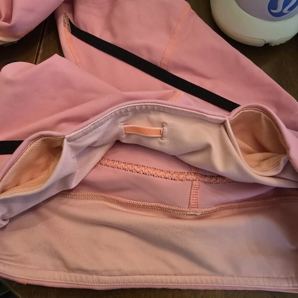 Lululemon Run: Pace Cropped Pop Orange/ Bleached Coral/ Black Leggings Size 4 - Picture 13 of 16